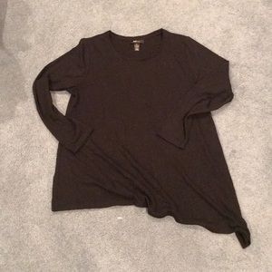 Black asymmetric tunic sweater